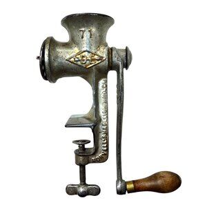 VTG 1900s Norvell-Shapliegh #71 Hand Crank Meat Grinder Cast Iron Functional #t
